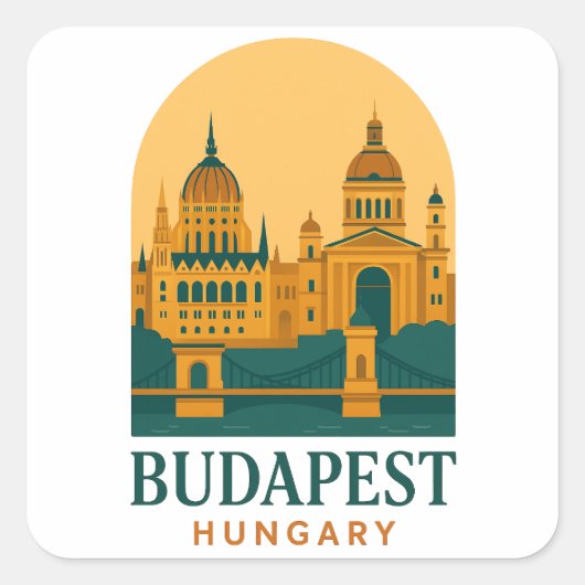 Budapest Hungary Vintage Travel Sticker – Retro  (Vorderseite)