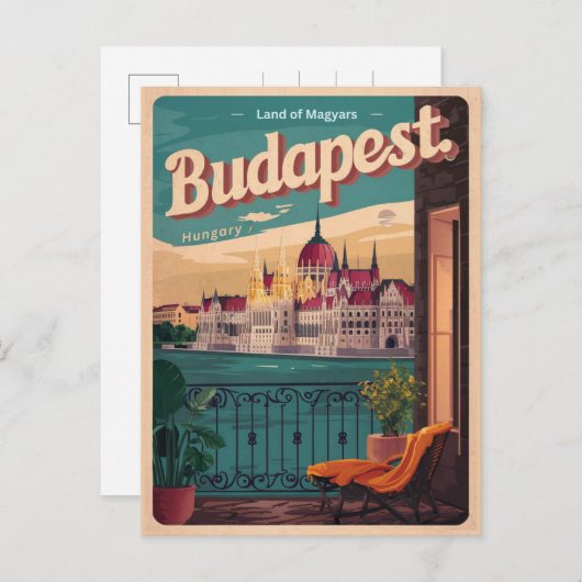 Budapest hungrig Vintag elizabeth bridge Geschenke Postkarte (Vorne/Hinten)