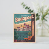 Budapest hungrig Vintag elizabeth bridge Geschenke Postkarte (Stehend Vorderseite)