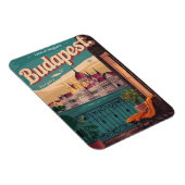 Budapest hungrige Vintage Balkon Aussicht Geschenk Magnet (Rechte Seite)