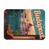 Budapest hungrige Vintage Balkon Aussicht Geschenk Magnet (Horizontal)