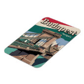Budapest hungrige Vintage Elizabeth-Brücke Magnet (Linke Seite)