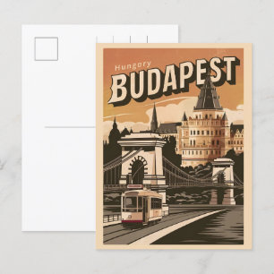 Budapest hungrige Vintage Elizabeth-Brücke Postkarte