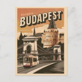 Budapest hungrige Vintage Elizabeth-Brücke Postkarte (Vorderseite)
