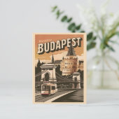 Budapest hungrige Vintage Elizabeth-Brücke Postkarte (Stehend Vorderseite)
