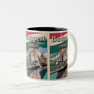 Budapest hungrige Vintage Elizabeth-Brücke Zweifarbige Tasse