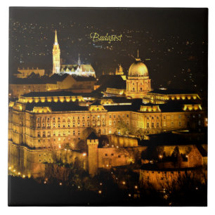 Budapest in der Nacht Fliese