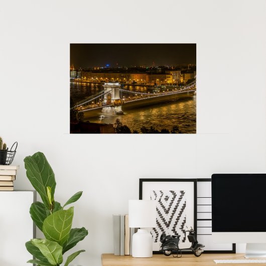 Budapest Kettenbrücke Poster (Heimbüro)