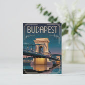 Budapest Kettenbrücke Postkarte (Stehend Vorderseite)