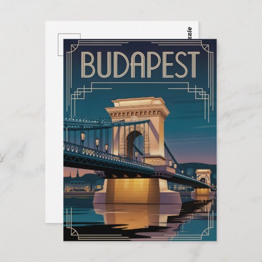 Budapest Kettenbrücke Postkarte (Vorne/Hinten)