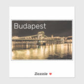 Budapest Kettenbrücke Ungarn Retro Night Vintag Aufkleber (Blatt)