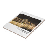 Budapest Kettenbrücke Ungarn Retro Night Vintag Fliese (Seite)