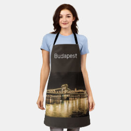 Budapest Kettenbrücke Ungarn Retro Night Vintag Schürze