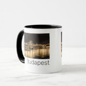 Budapest Kettenbrücke Ungarn Retro Night Vintag Tasse (Vorderseite Links)