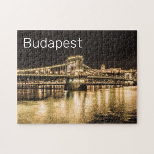 Budapest mit Kettenbrücke Vintage Panorama Puzzle