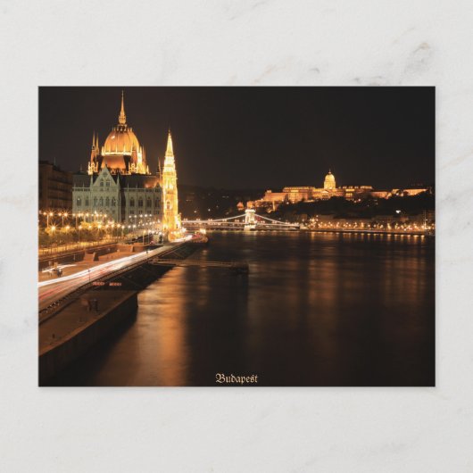 Budapest Nacht im April 2012 Postkarte (Vorderseite)