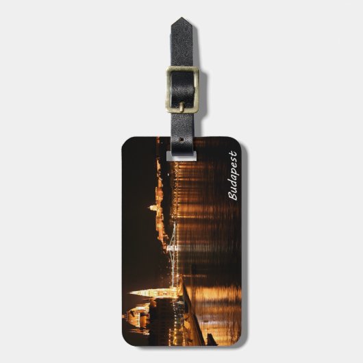 Budapest nachts gepäckanhänger (Vorderseite vertikal)
