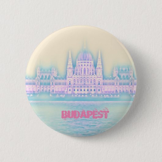 Budapest Parlament Gebäude Ungarn Button (Vorderseite)