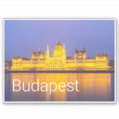 Budapest Parlament Panorama Ungarn Urlaub Aufkleber (Vorderseite)