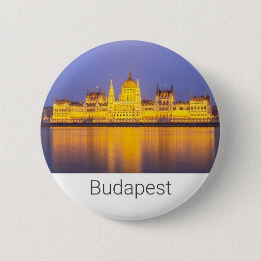 Budapest Parlament Panorama Ungarn Urlaub Button (Vorderseite)