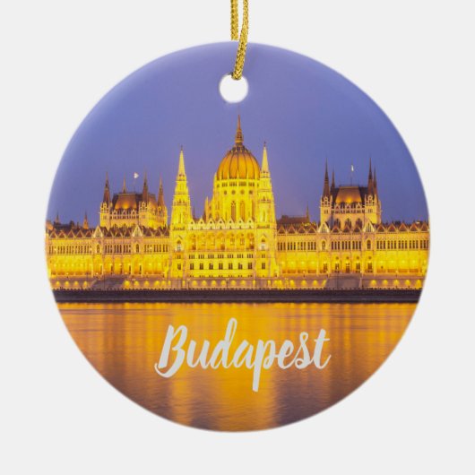 Budapest Parlament Panorama Ungarn Urlaub Keramik Ornament (Vorne)
