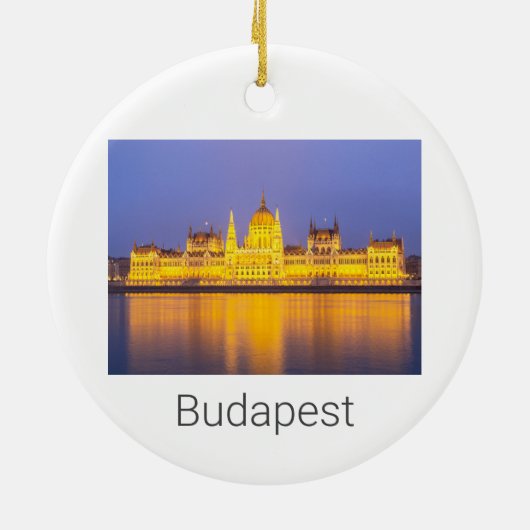 Budapest Parlament Panorama Ungarn Urlaub Keramik Ornament (Hinten)