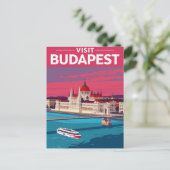 Budapest Parlament Retro Reise Postkarte (Stehend Vorderseite)