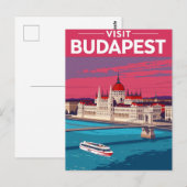 Budapest Parlament Retro Reise Postkarte (Vorne/Hinten)
