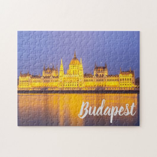 Budapest Parlament Ungarn - Nachtgeschenk Puzzle (Horizontal)