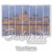 Budapest Parlament Ungarn Vintag Panorama Aufkleber (Vorderseite)