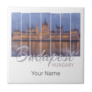 Budapest Parlament Ungarn Vintag Panorama Fliese