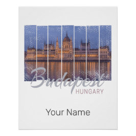 Budapest Parlament Ungarn Vintag Panorama Poster
