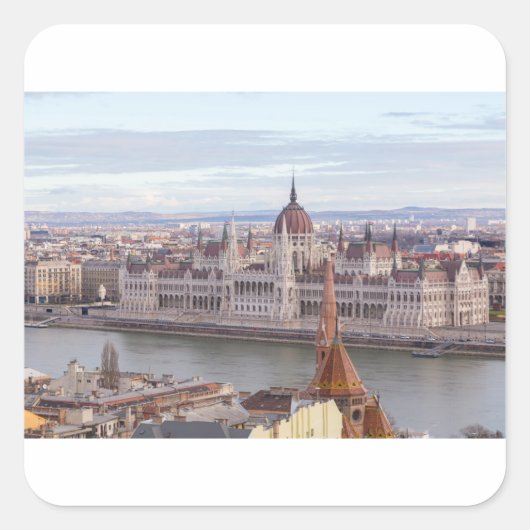 Budapest Quadratischer Aufkleber (Vorderseite)