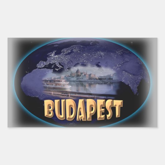Budapest Rechteckiger Aufkleber (Vorderseite)