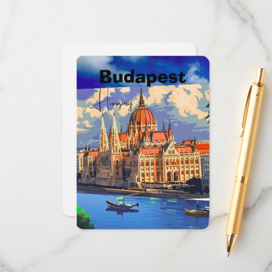 Budapest Reise Postkarten Kunst, Ungarn Reise Post (Vorderseite/Rückseite Beispiel)