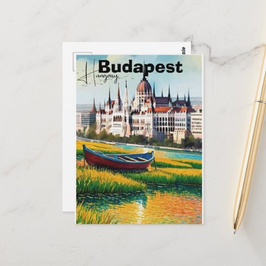 Budapest Reise Postkarten Kunst, Ungarn Reise Post (Vorderseite/Rückseite Beispiel)