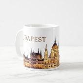 Budapest Reise Souvenir Kaffeetasse (Vorderseite Links)