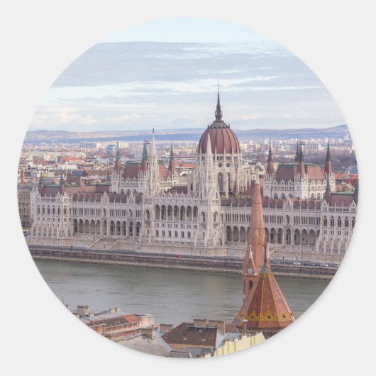 Budapest Runder Aufkleber (Vorderseite)