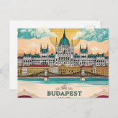 Budapest Skyline Travel Captivating Artwork Postkarte (Vorne/Hinten)