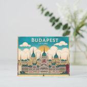 Budapest Skyline Travel Captivating Artwork Postkarte (Stehend Vorderseite)