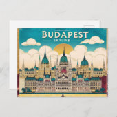 Budapest Skyline Travel Captivating Artwork Postkarte (Vorne/Hinten)