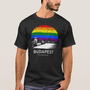 Budapest Stadt Ungarn Regenbogenflagge T-Shirt