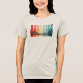 Budapest Text mit Skyline Tri-Blend Shirt (Vorderseite)