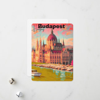 Budapest Travel Postcard Art, Hungary Travel Postc Feiertagskarte