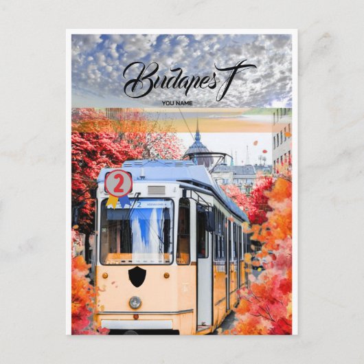Budapest Travel Postcard Art, Ungarn Travel Postc Postkarte (Vorderseite)