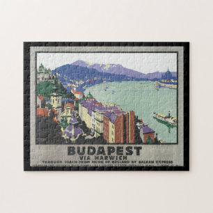 Budapest über Harwich_Vintage Reiseplakat Puzzle