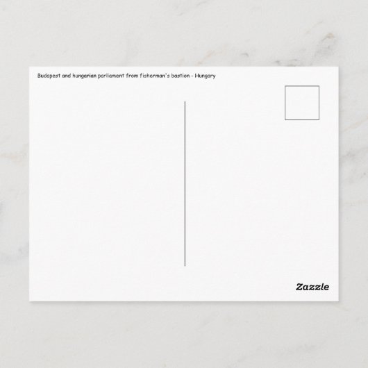 Budapest und das ungarische Parlament Postkarte (Rückseite)