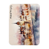 Budapest Ungarn Aquarellmalerei Panoramablick Magnet (Vertikal)