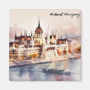 Budapest Ungarn Aquarellmalerei Panoramablick Magnet
