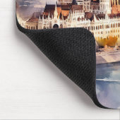 Budapest Ungarn Aquarellmalerei Panoramablick Mousepad (Ecke)